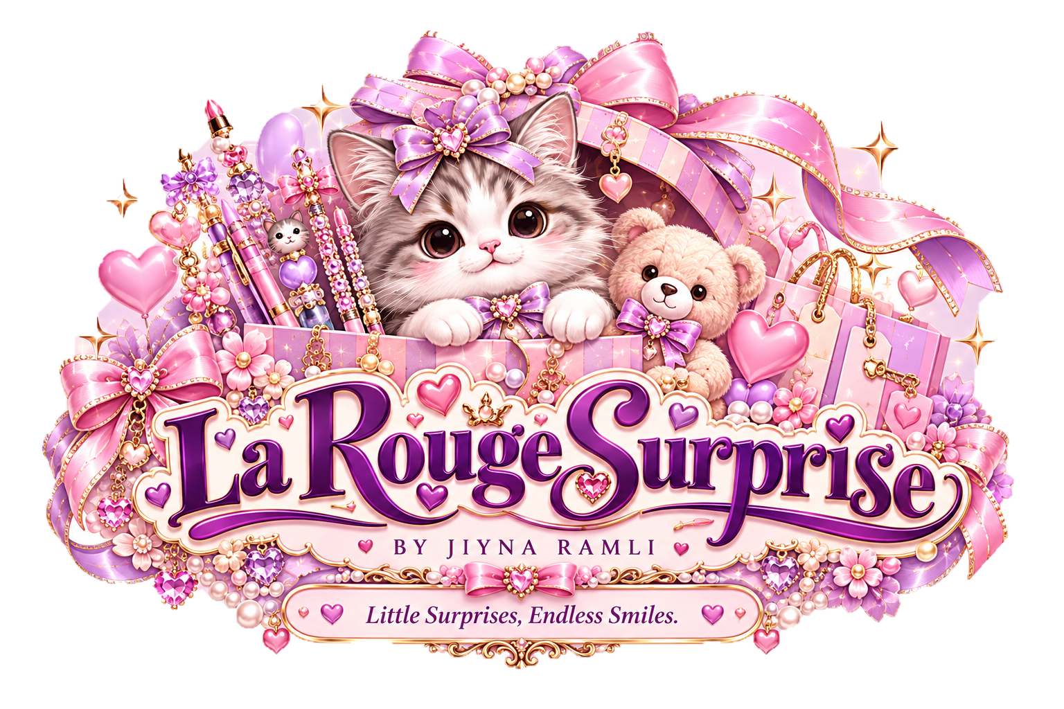 La Rouge Surprise logo with Yoori, both amber-black eyes open